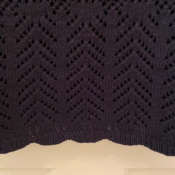 Talbots Navy Short Sleeve Sweater with Knit Lining - Picture 6 of 12